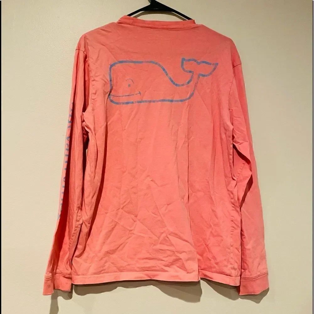 Vineyard Vines Garment Dyed Vintage Whale Long-Sleeve Pocket Graphic Tee Small